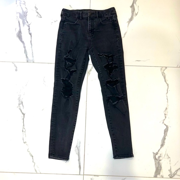 American Eagle distressed black jeans - Picture 1 of 5